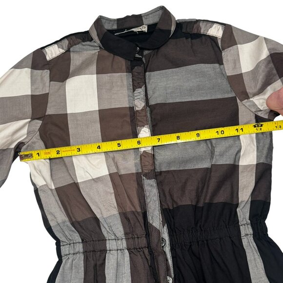 BURBERRY London Girls size 7/8 Grey/Black Check Plaid Shirt Dress - Picture 12 of 14
